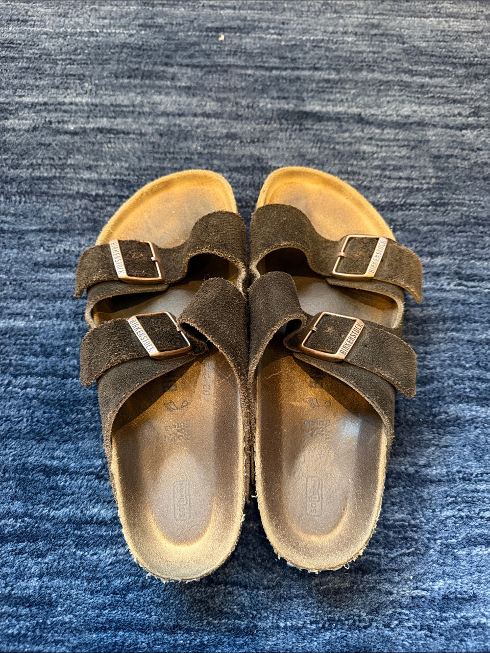 Birkenstock Kids Two-Strap Suede Sandals in Brown